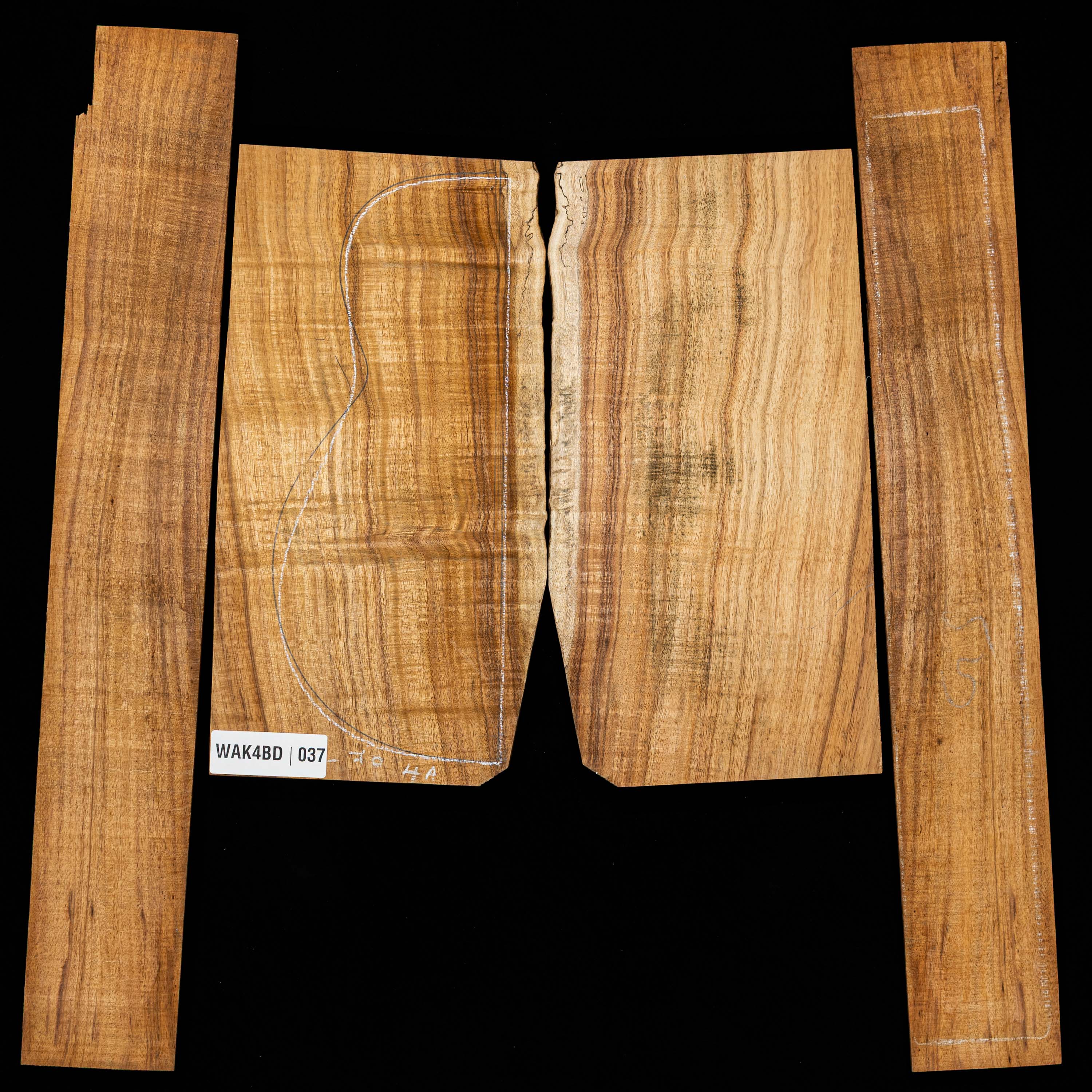 Flame Koa Back + Side Set - 037