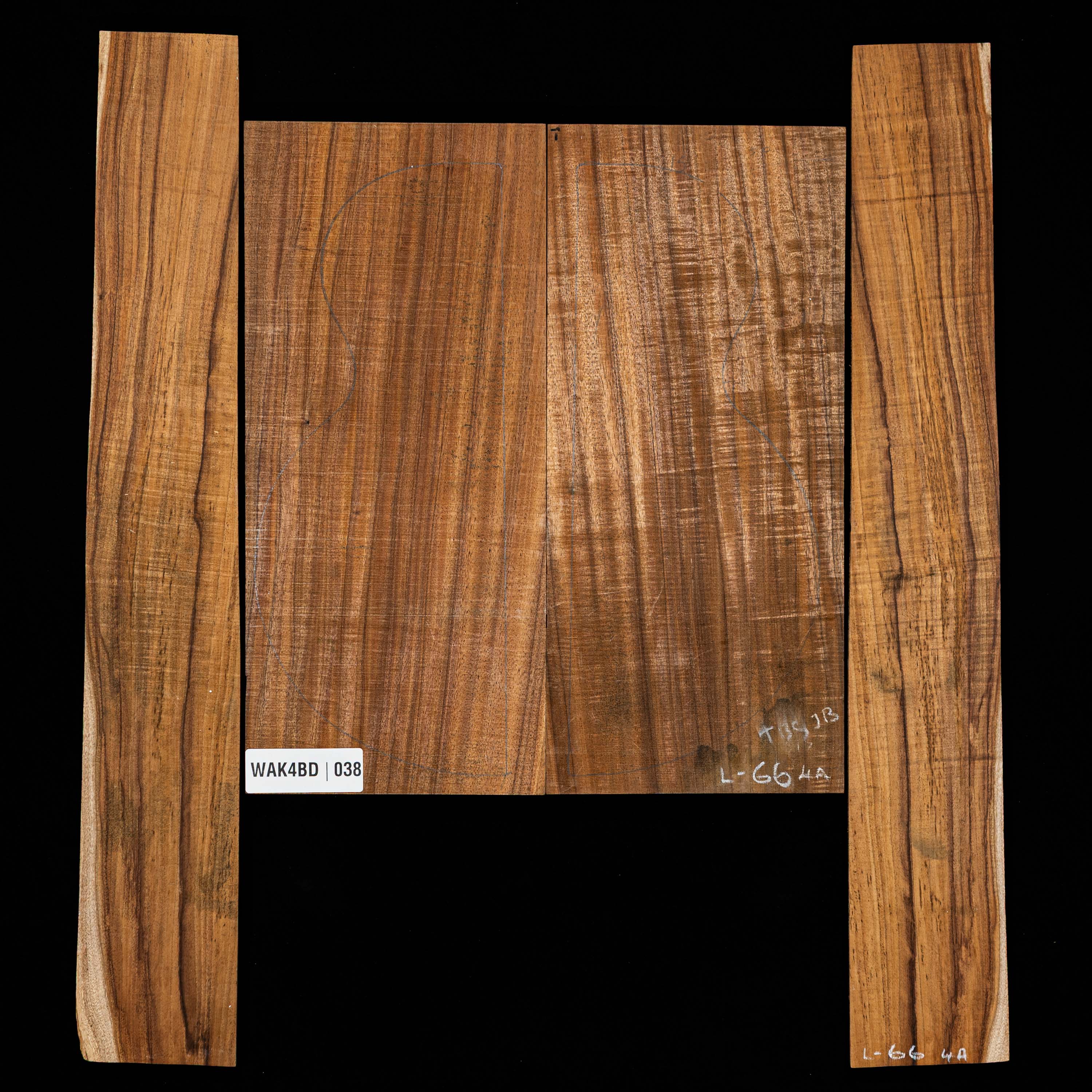 Flame Koa Back + Side Set - 038