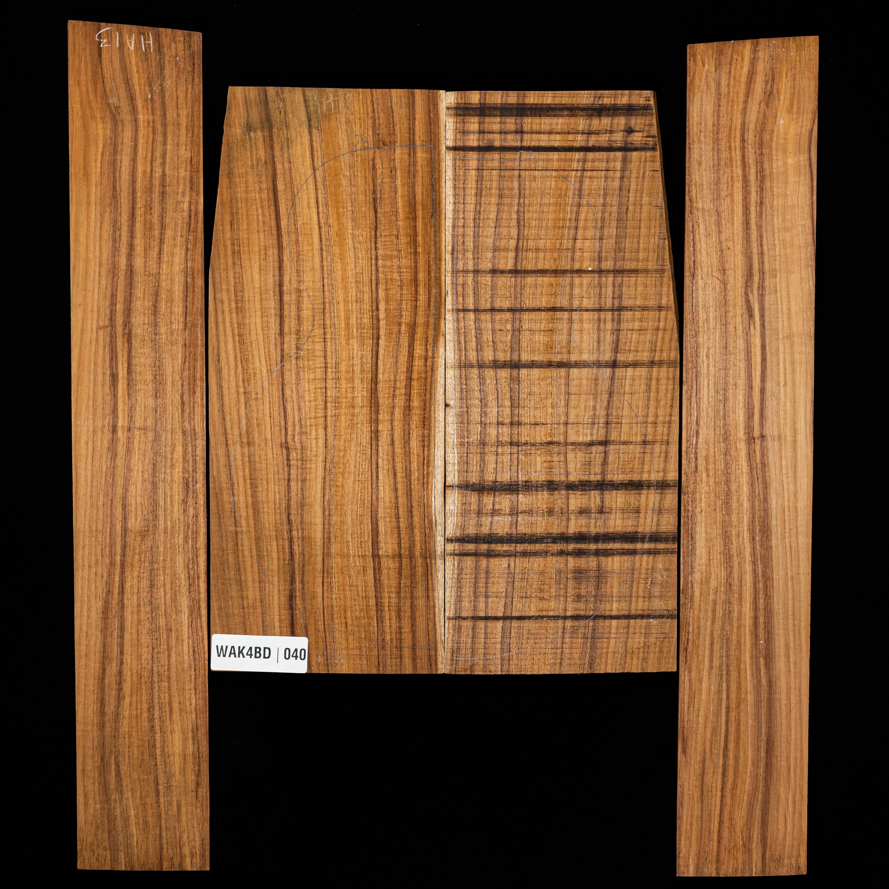 Flame Koa Back + Side Set - 040