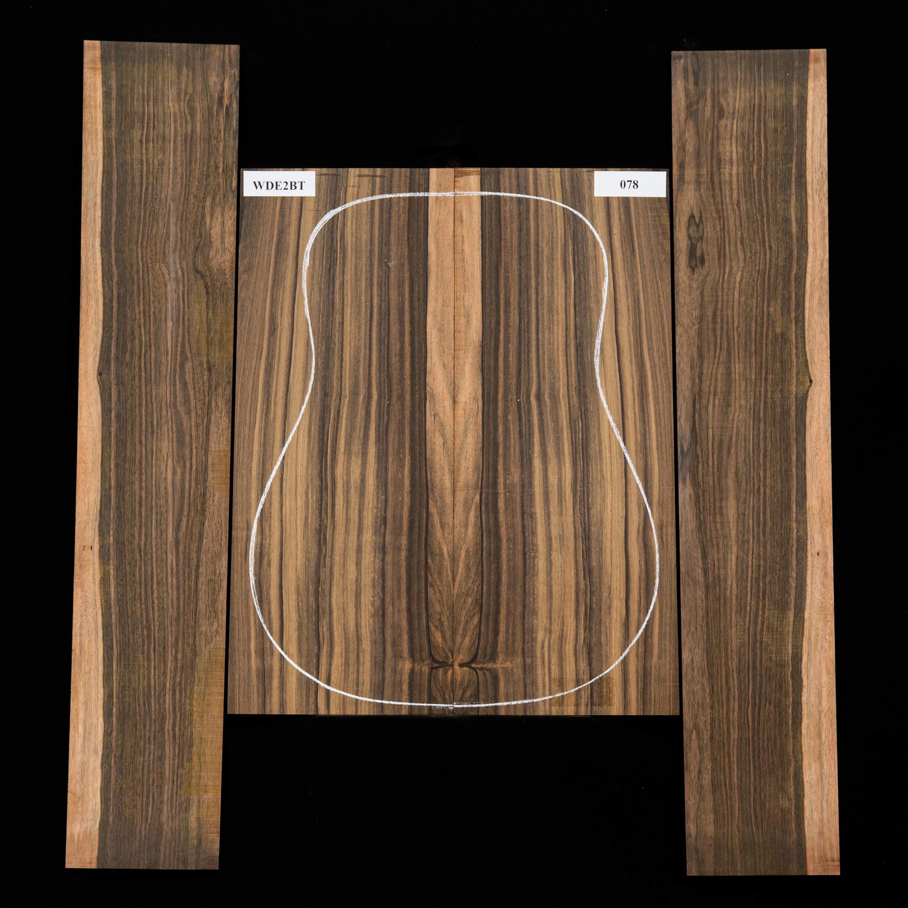 Malaysian Blackwood Back + Side Set - 078 - StewMac