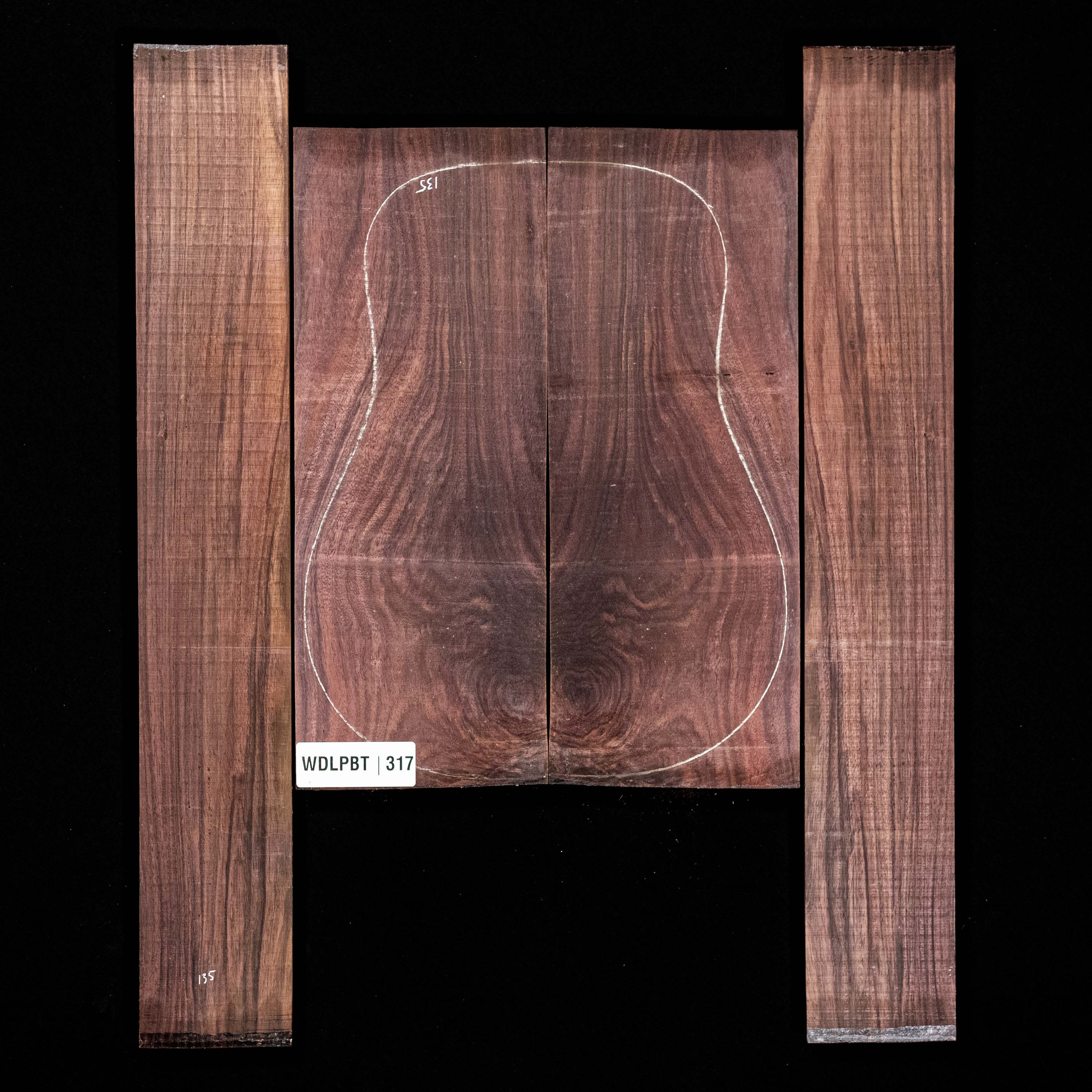 Wild Grain East Indian Rosewood Back + Side Set - 317 Wild Grain East Indian Rosewood Back + Side Set - 317