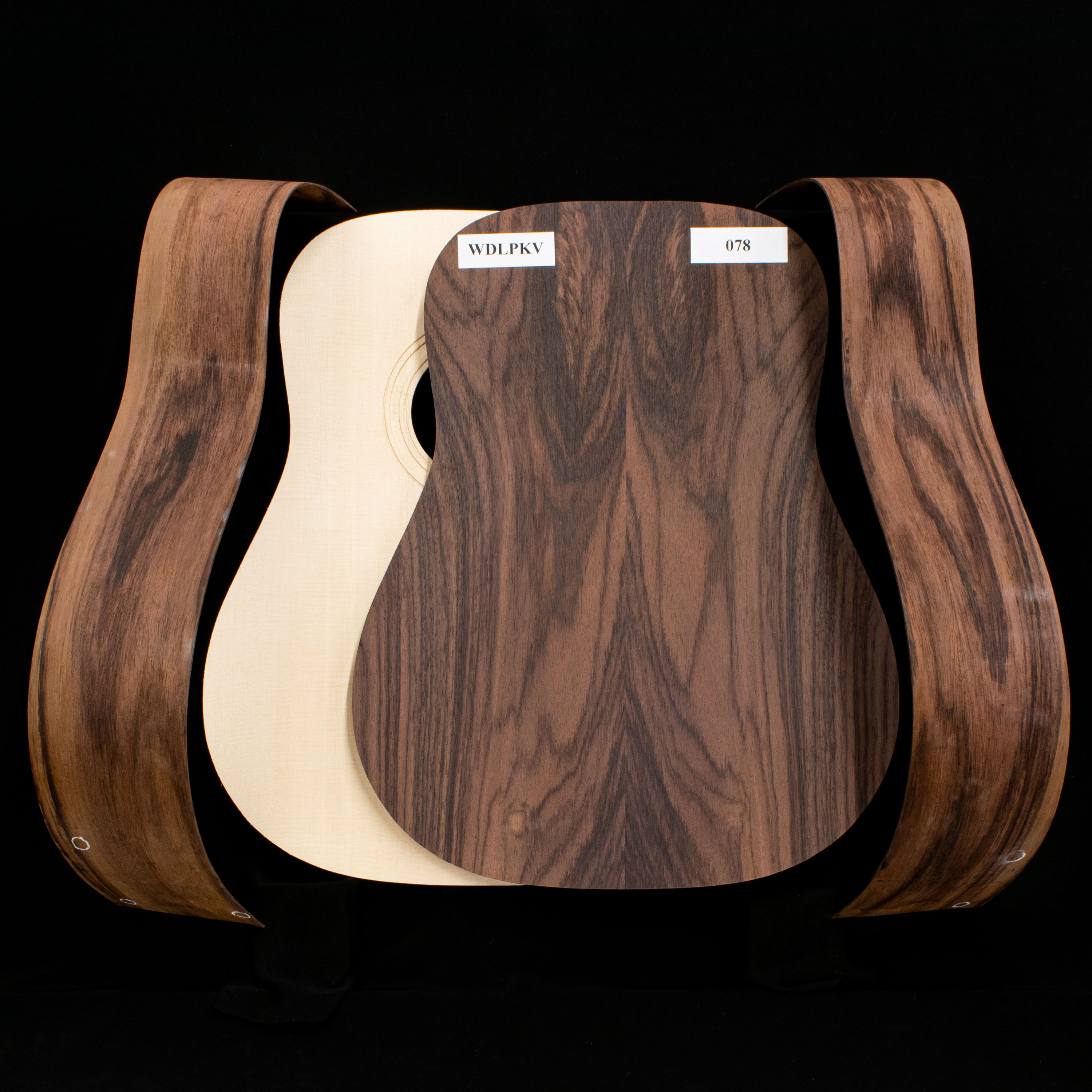 WoodStax Wild Grain Rosewood Dreadnought Kit, Bolt-on Neck - 078