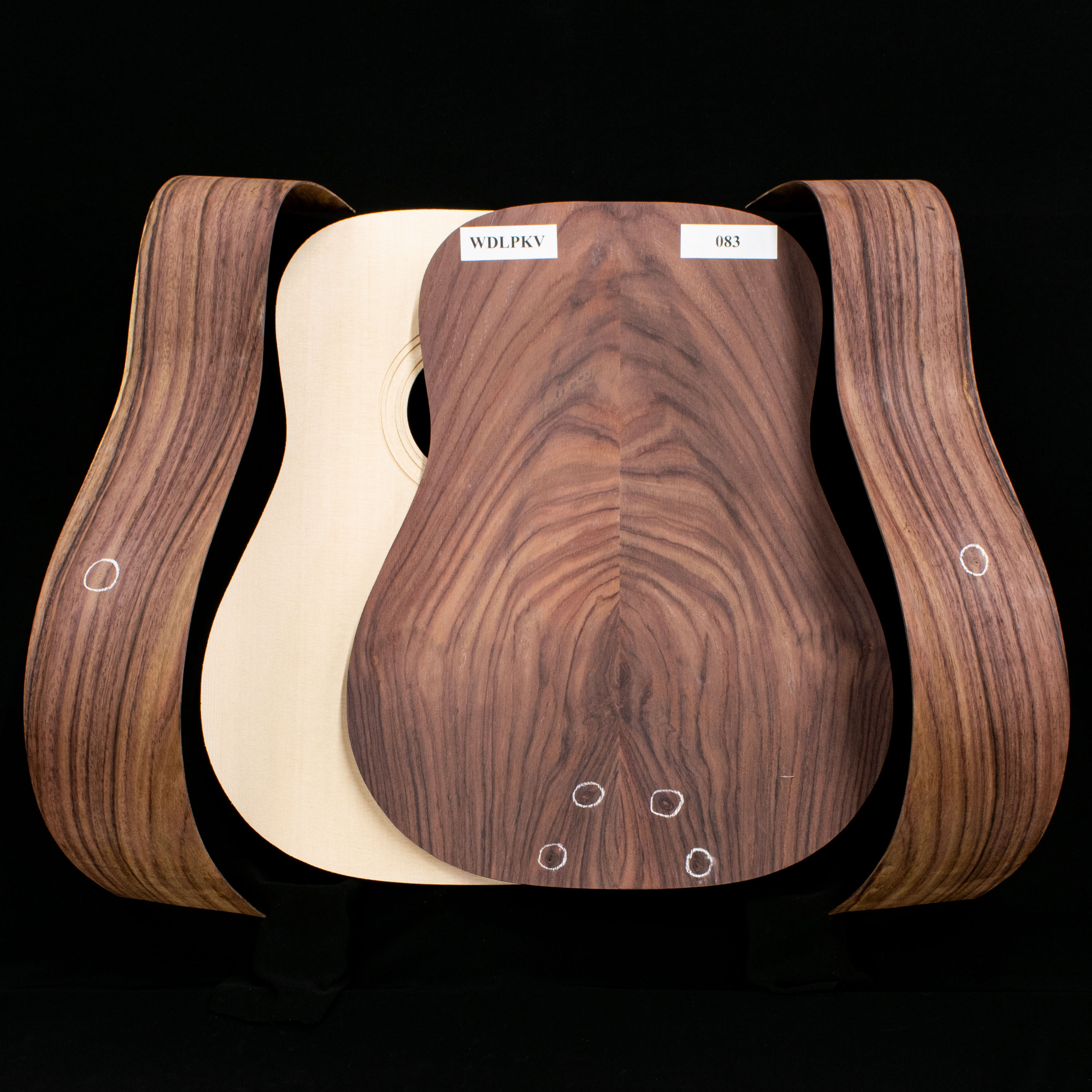 WoodStax Wild Grain Rosewood Dreadnought Kit, Bolt-on Neck - 083