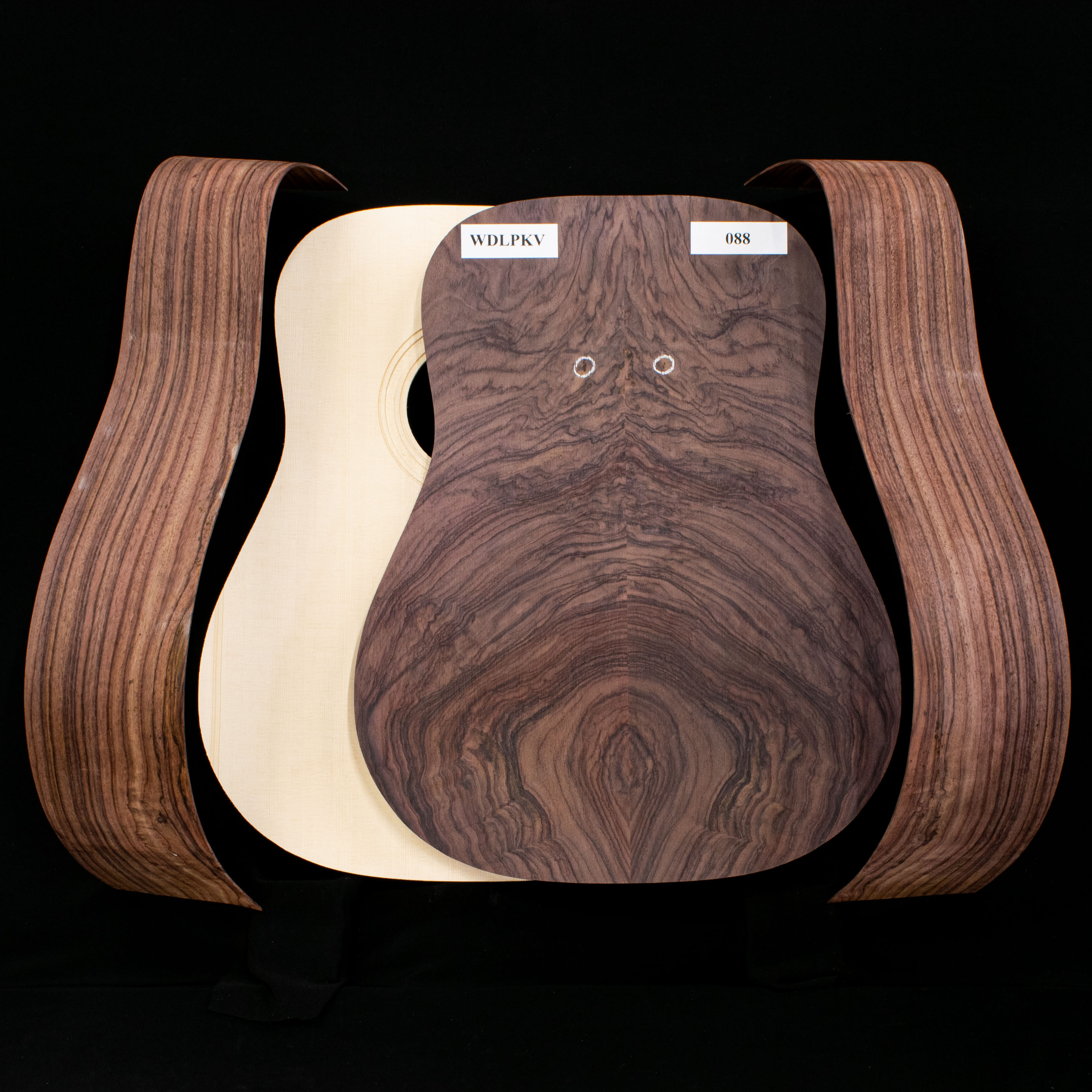 WoodStax Wild Grain Rosewood Dreadnought Kit, Bolt-on Neck - 088