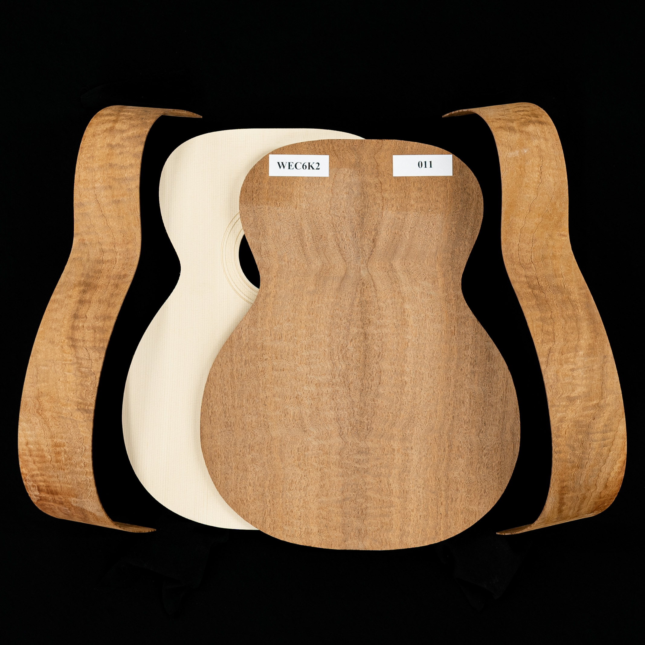 WoodStax Figured Sapele OM Guitar Kit, Bolt-On Neck - 011