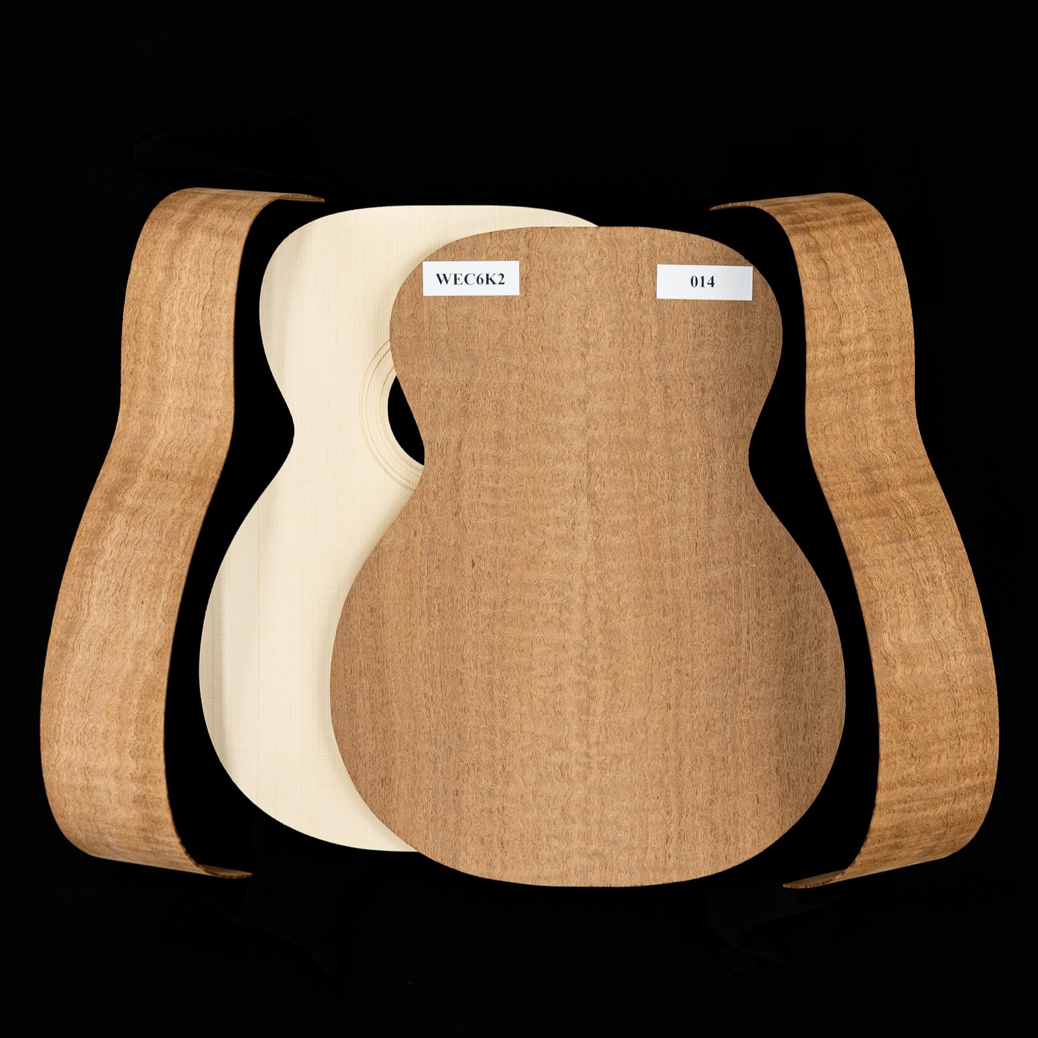 WoodStax Figured Sapele OM Guitar Kit, Bolt-On Neck - 014