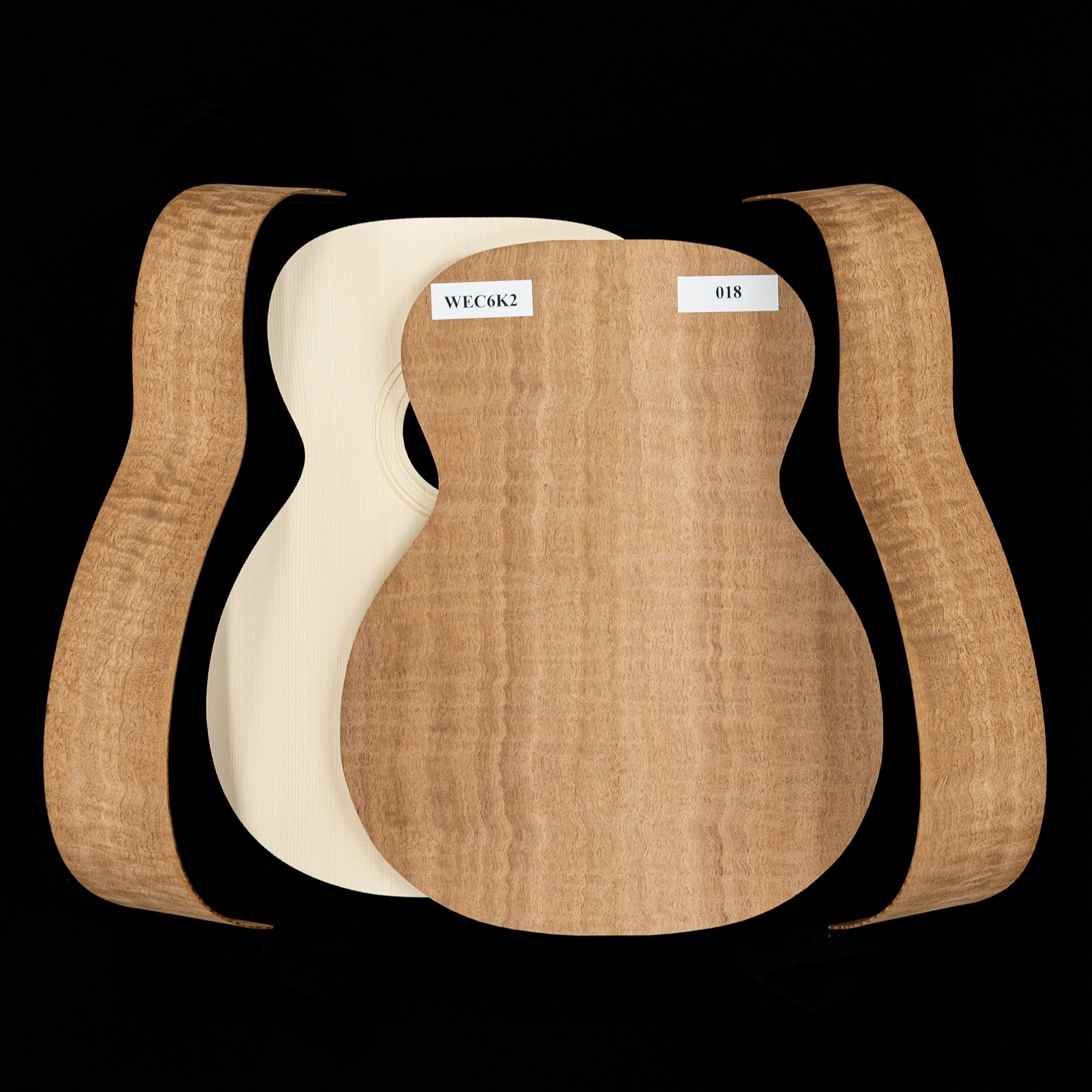 WoodStax Figured Sapele OM Guitar Kit, Bolt-On Neck - 018