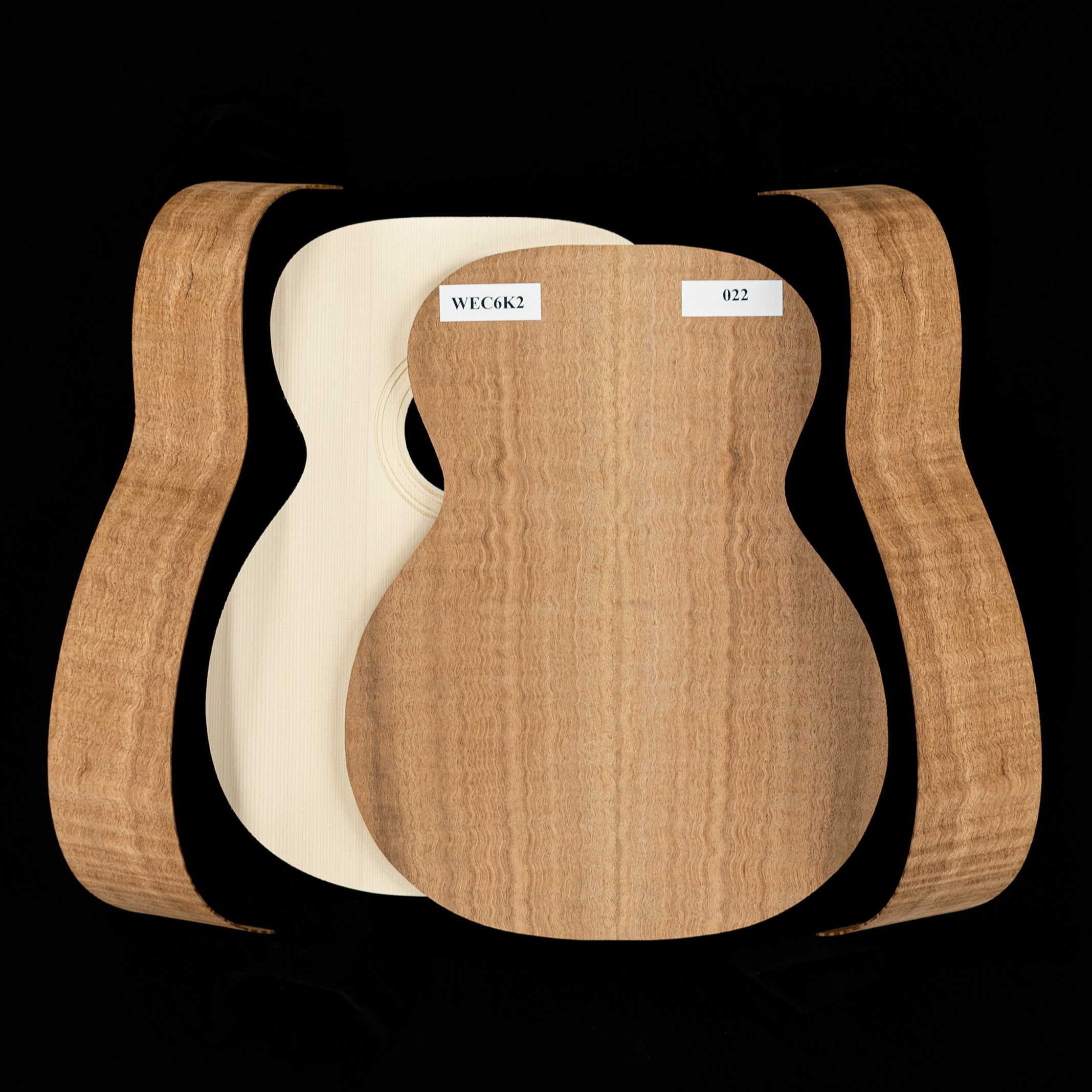 WoodStax Figured Sapele OM Guitar Kit, Bolt-On Neck - 022