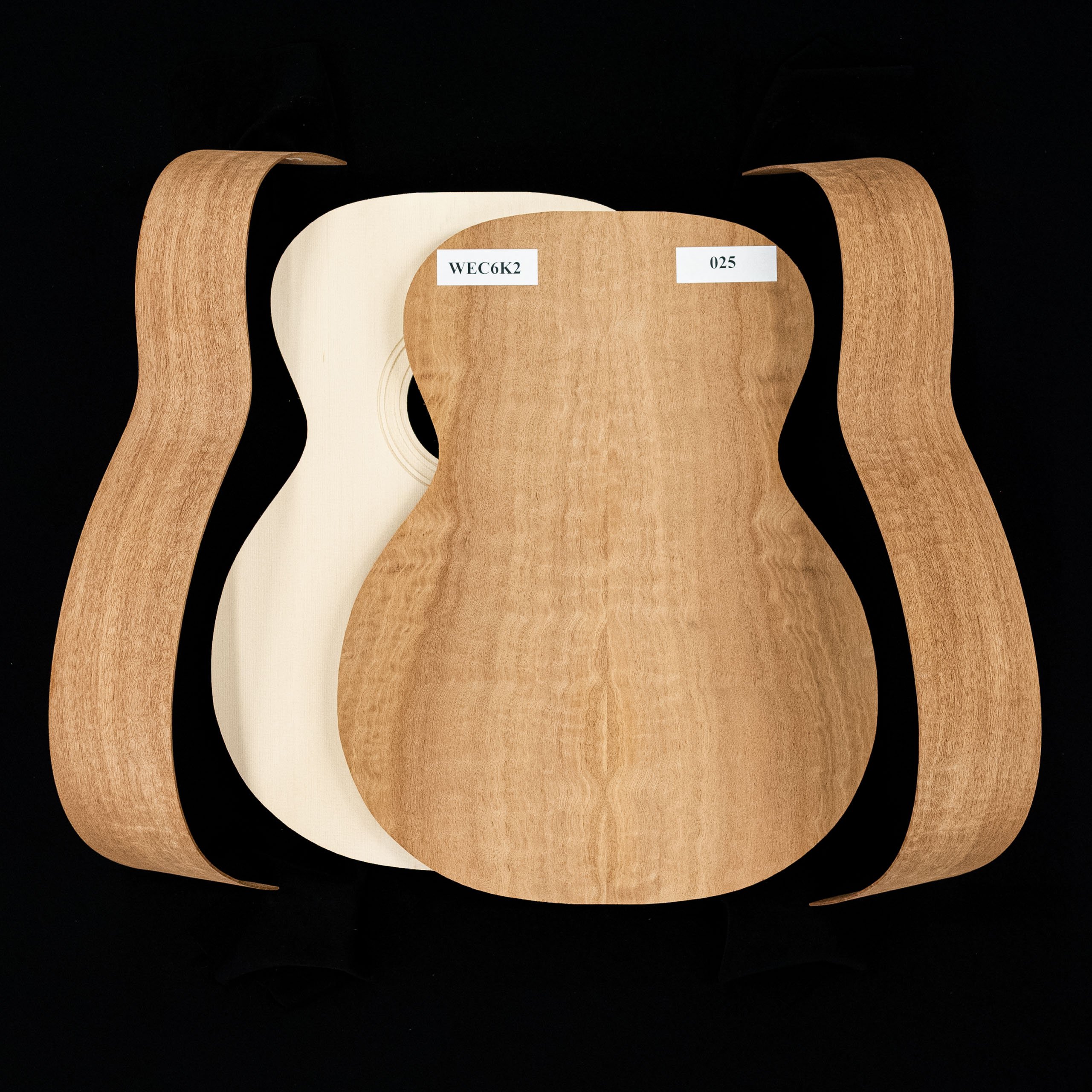 WoodStax Figured Sapele OM Guitar Kit, Bolt-On Neck - 025