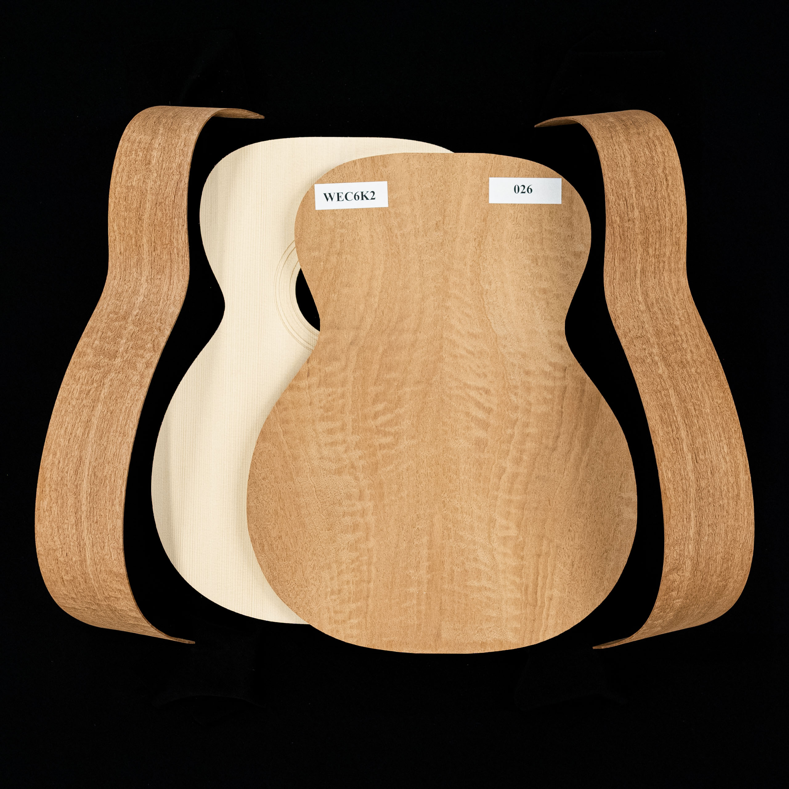 WoodStax Figured Sapele OM Guitar Kit, Bolt-On Neck - 026