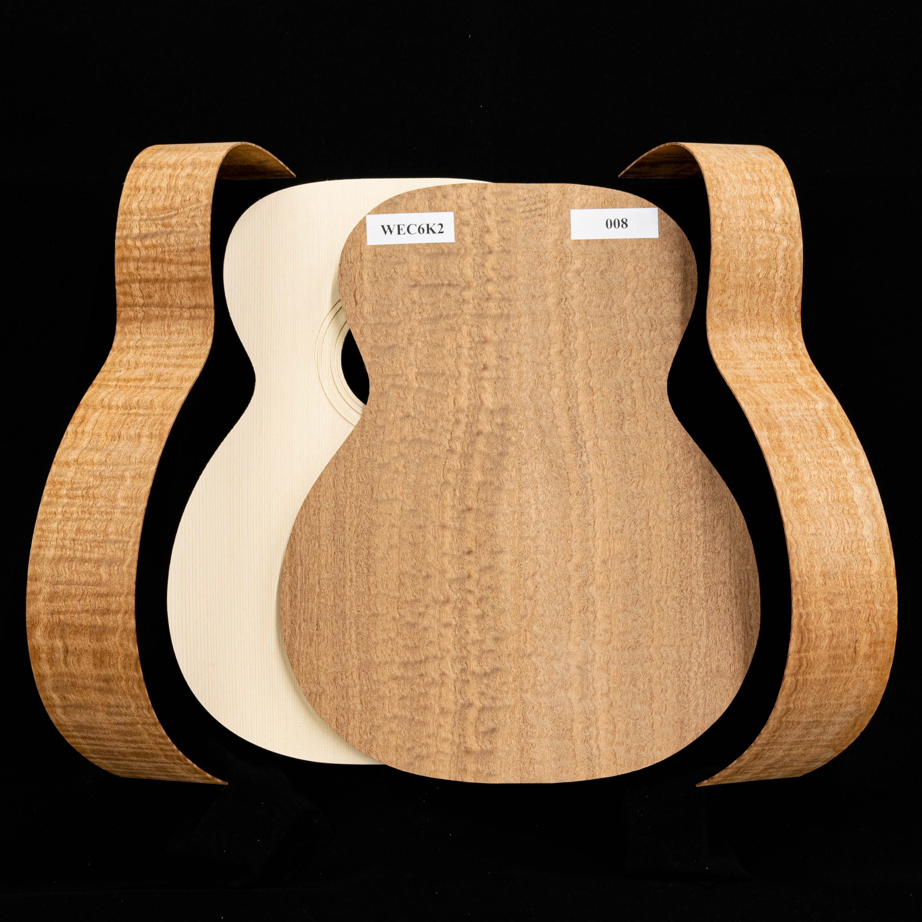 WoodStax Figured Sapele OM Guitar Kit, Bolt-On Neck - 008