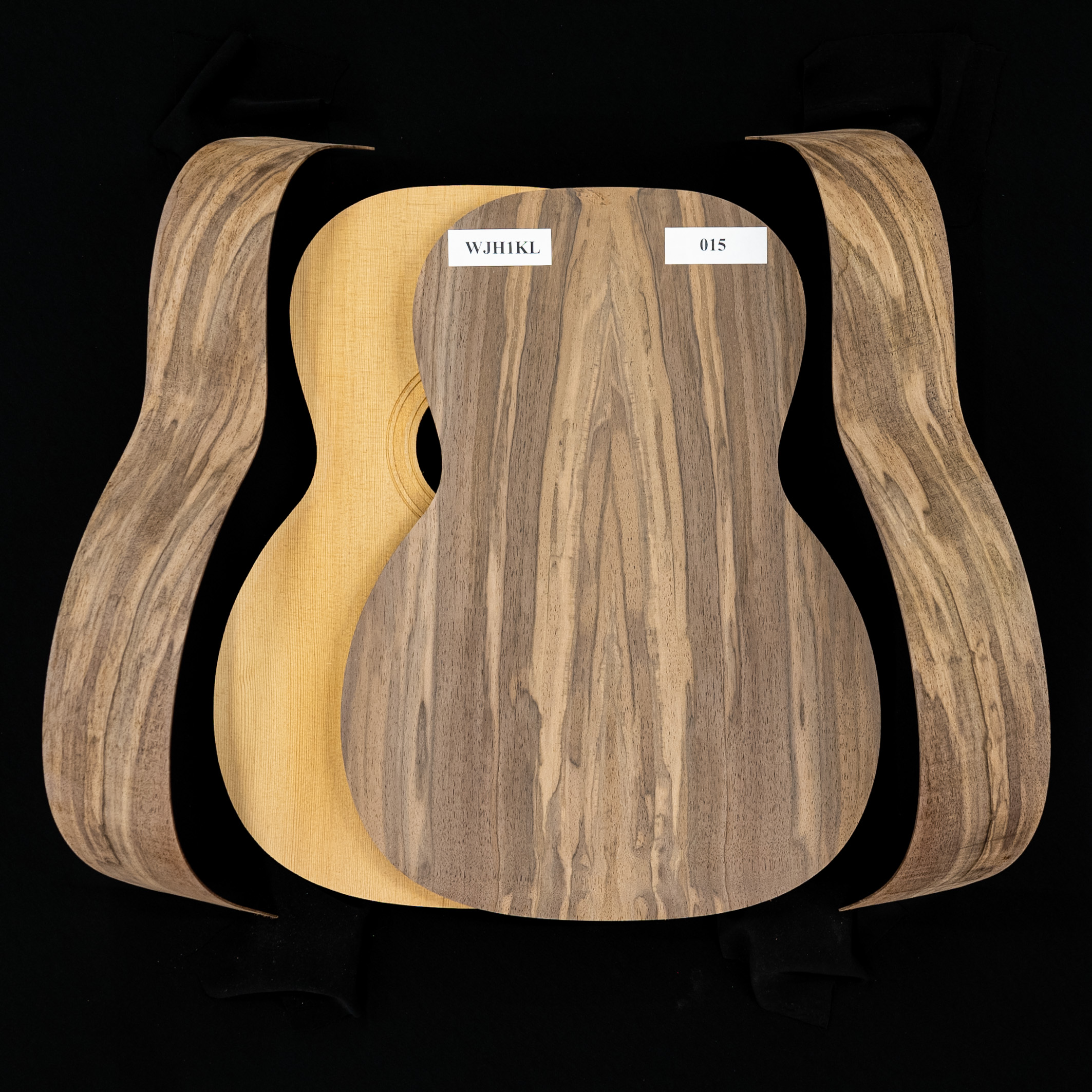 WoodStax Claro Walnut Triple-O Guitar Kit, Bolt-On Neck - 015