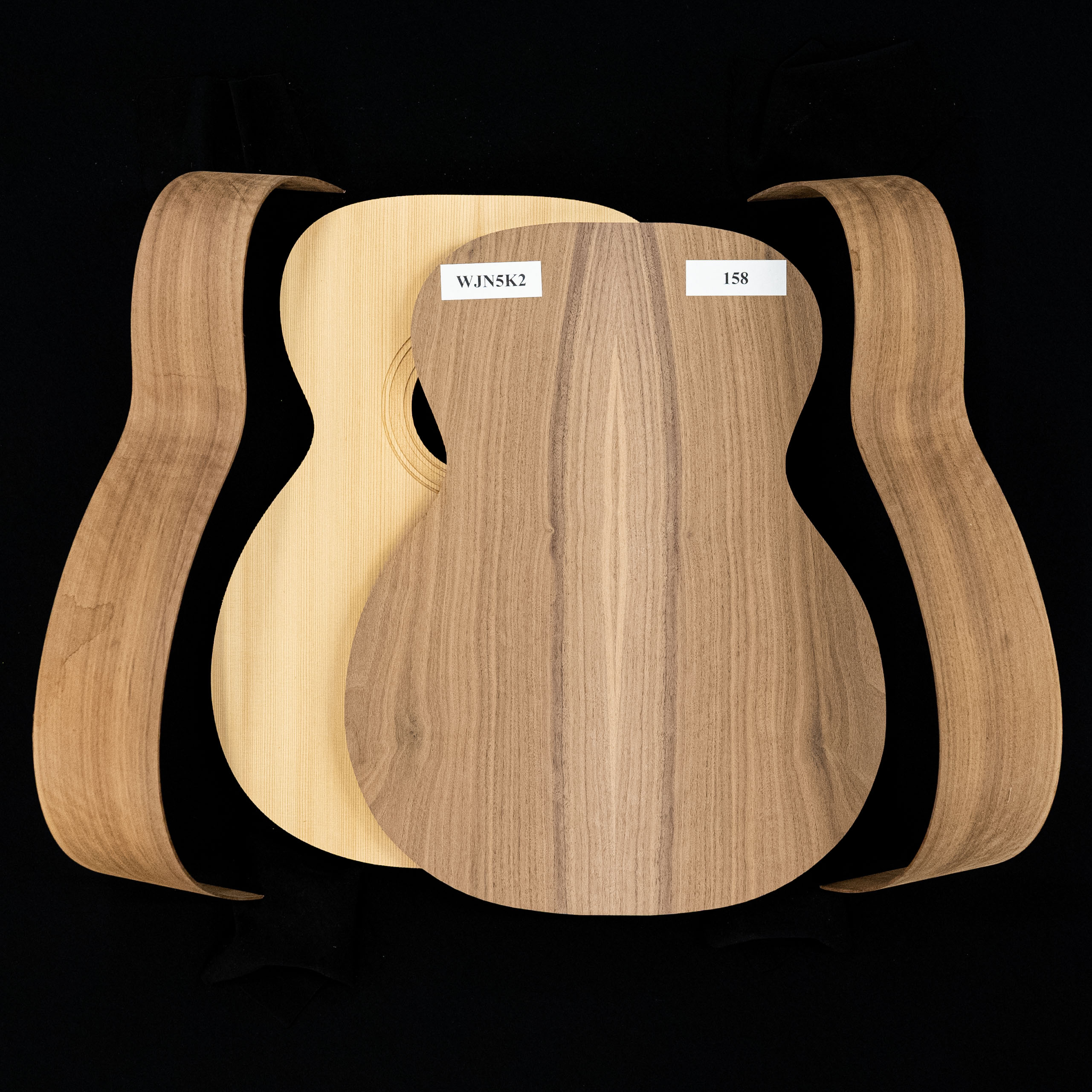 WoodStax Flame Walnut OM Guitar Kit, Bolton Neck 158 StewMac