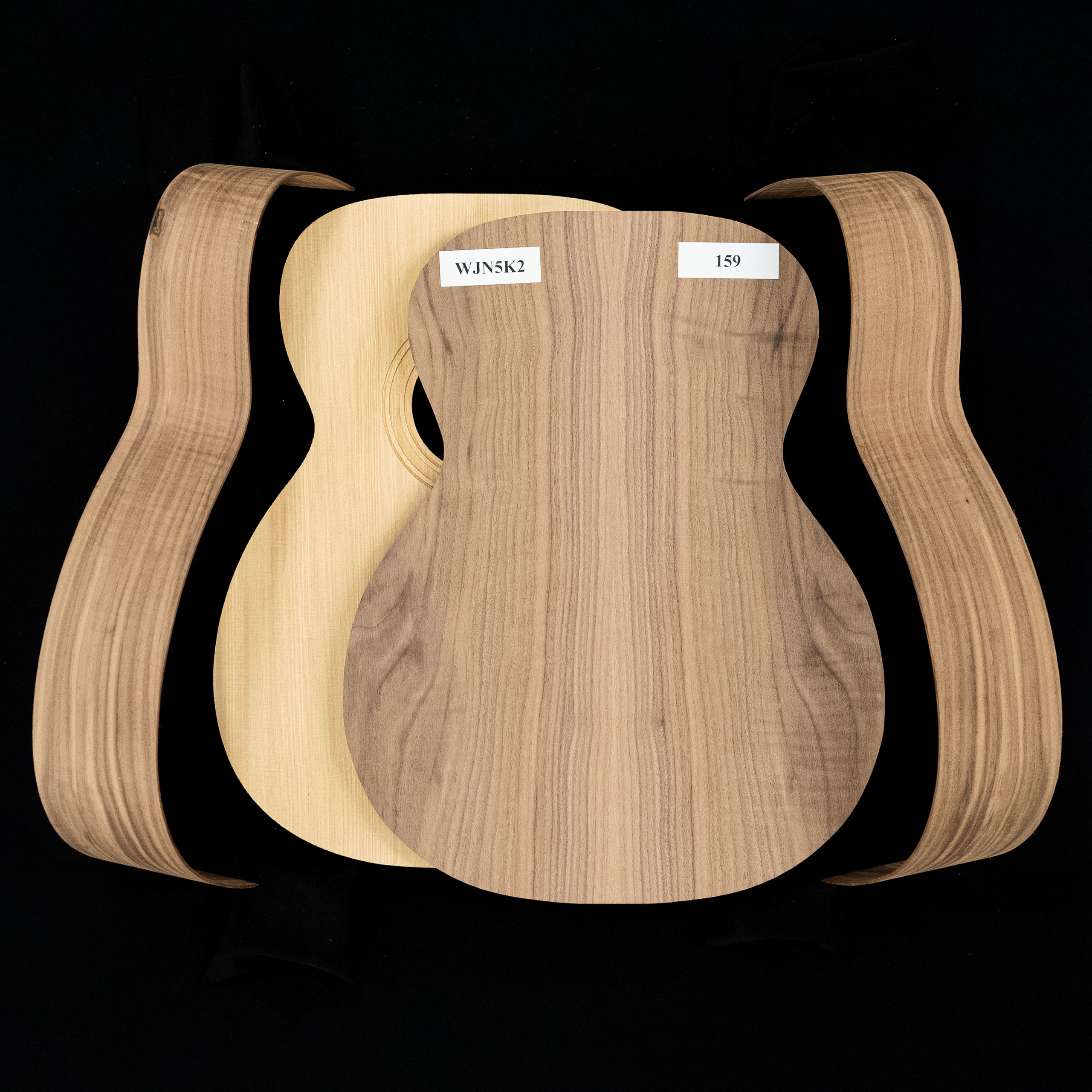 WoodStax Flame Walnut OM Guitar Kit, Bolton Neck 159 StewMac