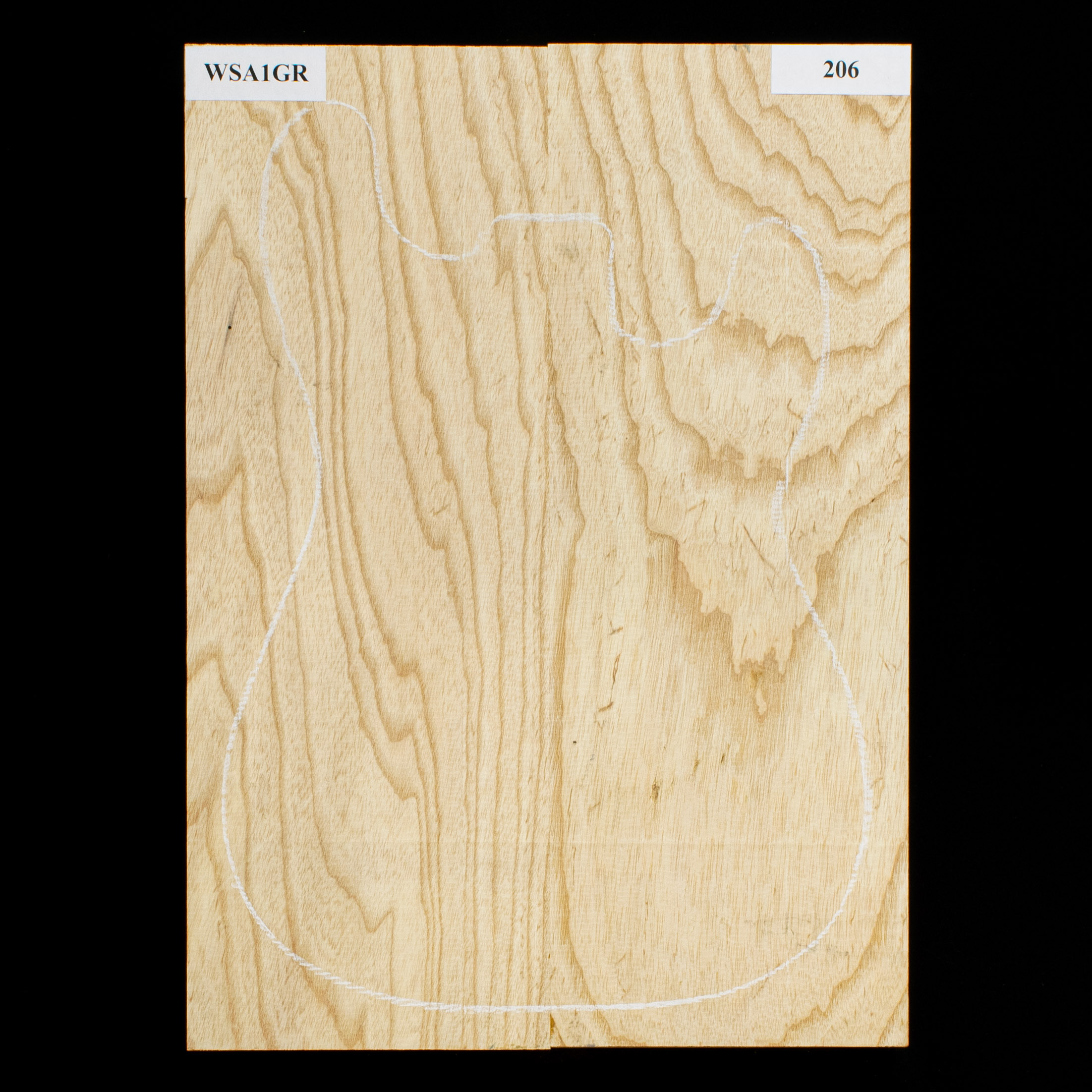 Swamp Ash Body Blank, 2-piece - 206