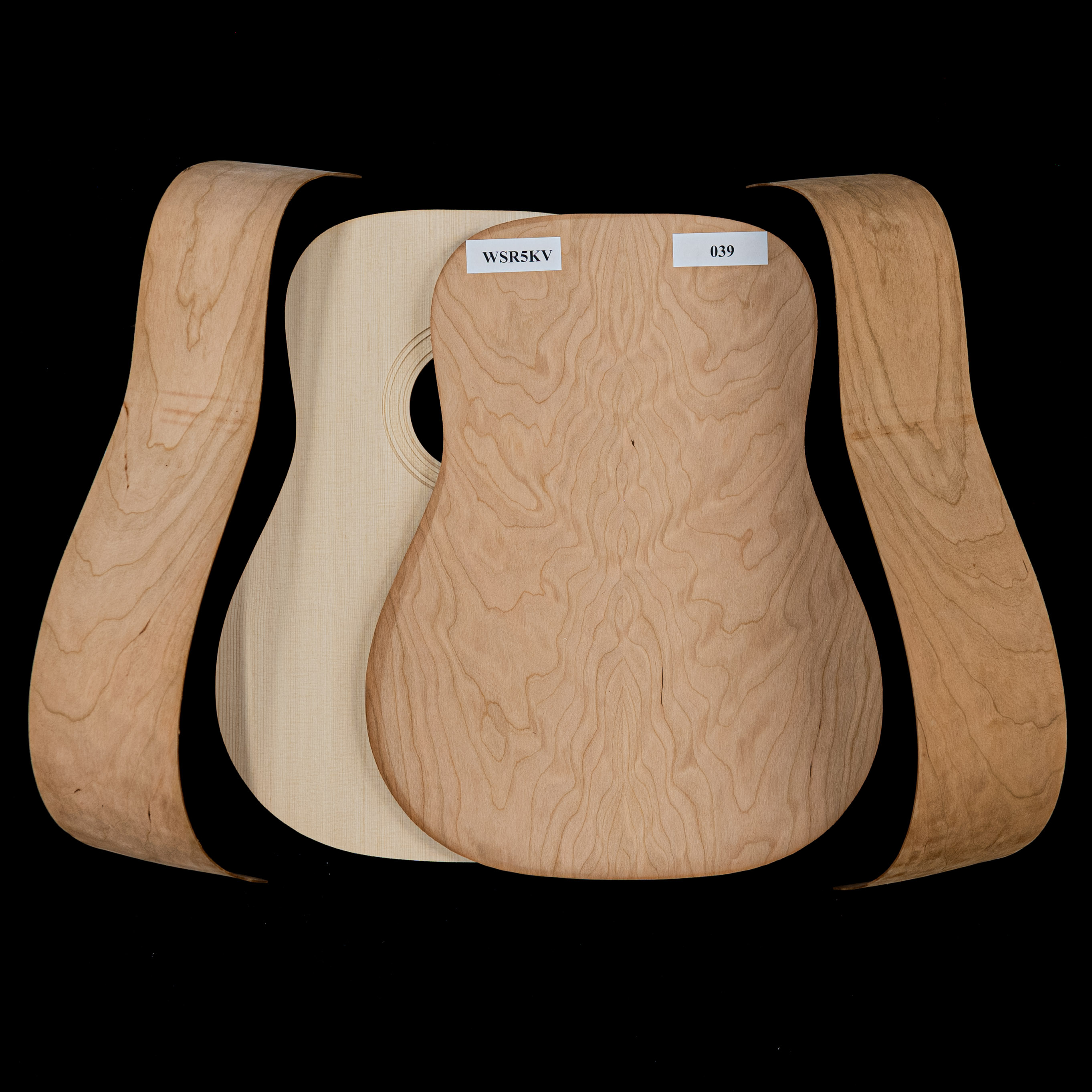 WoodStax Flame Cherry Dreadnought Kit, Bolt-On Neck - 039