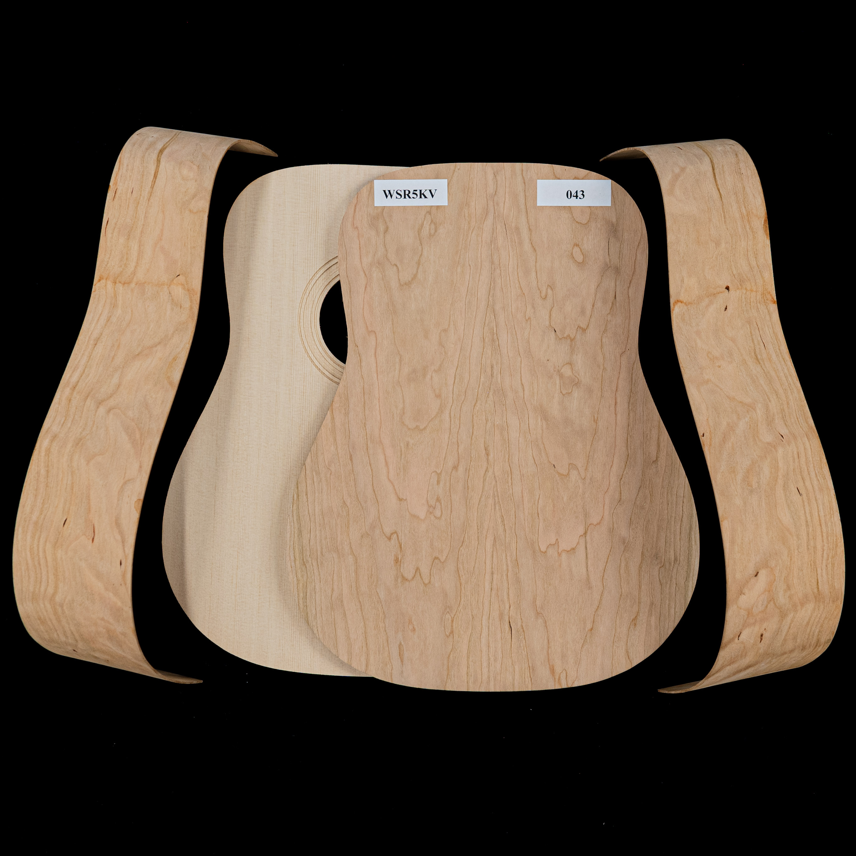 WoodStax Flame Cherry Dreadnought Kit, Bolt-On Neck - 043