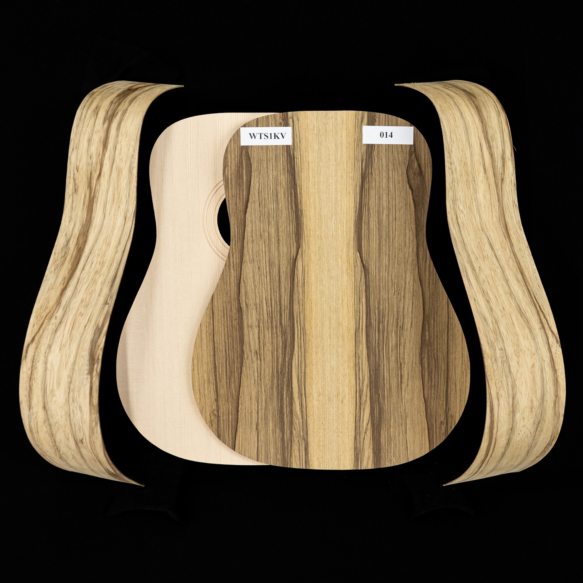 WoodStax Black Limba Dreadnought Kit, Bolt-On Neck - 014