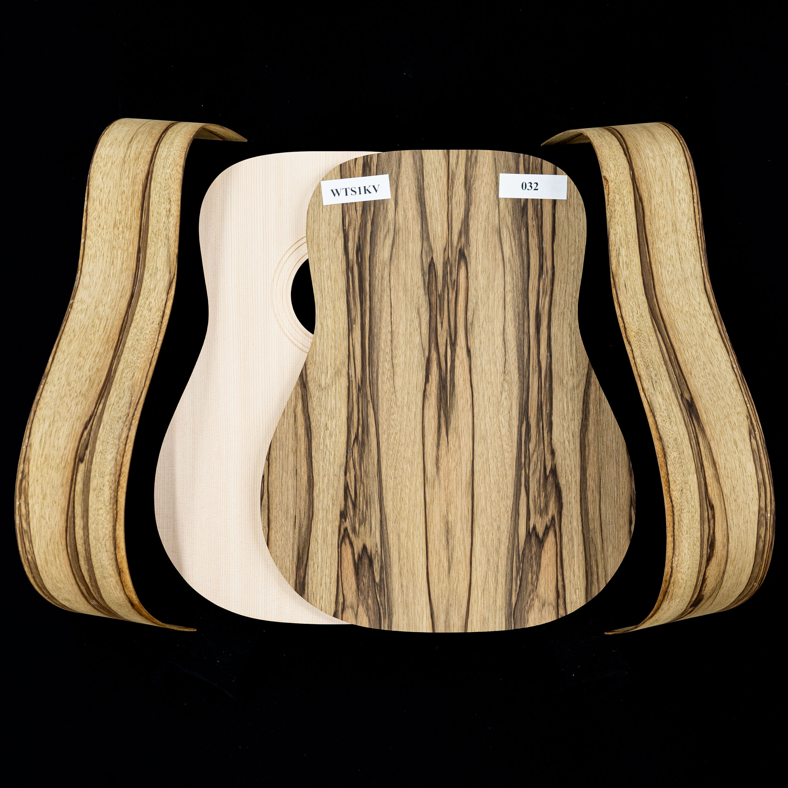 WoodStax Black Limba Dreadnought Kit Bolt On Neck 032