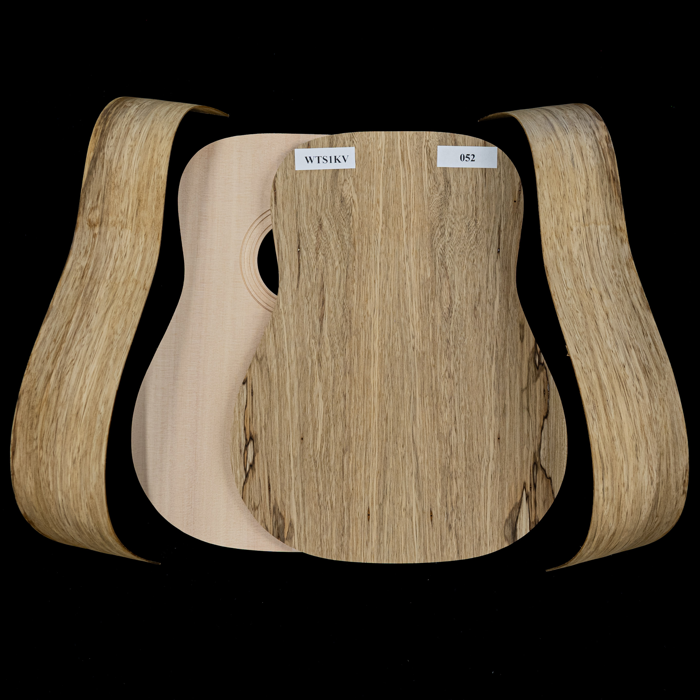 WoodStax Black Limba Dreadnought Kit, Bolt-On Neck - 052