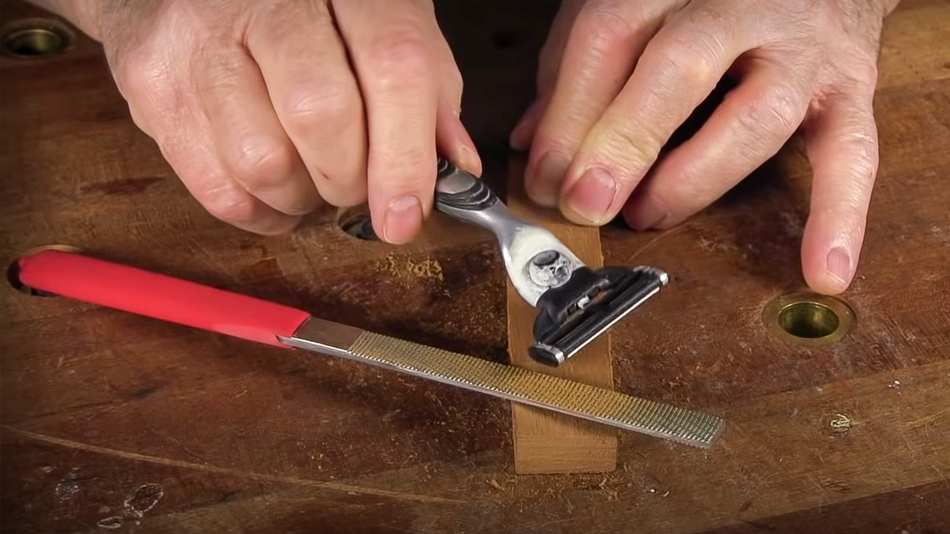 Making a sharp-edged razor file for binding channels Making a sharp-edged razor file for binding channels