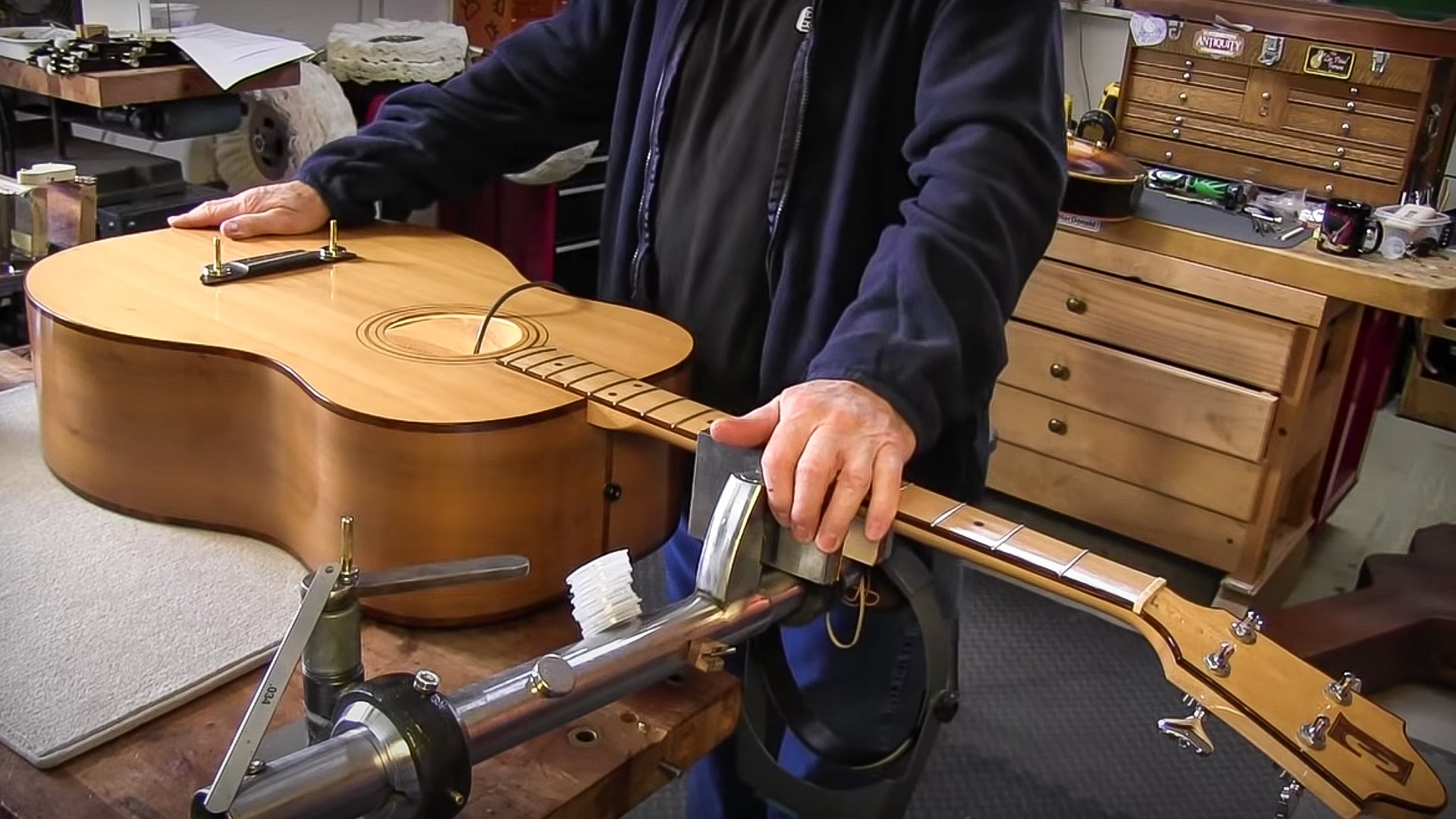 Helpful repair magnet gizmo, and 1970s Earthwood Bass! Helpful repair magnet gizmo, and 1970s Earthwood Bass!