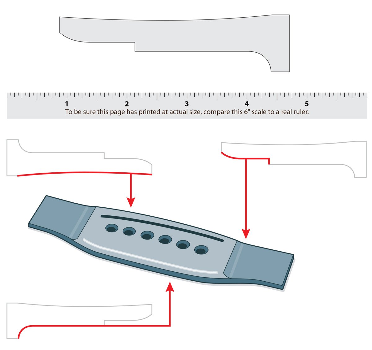 Martin Guitar Bridge Shaping Gauge