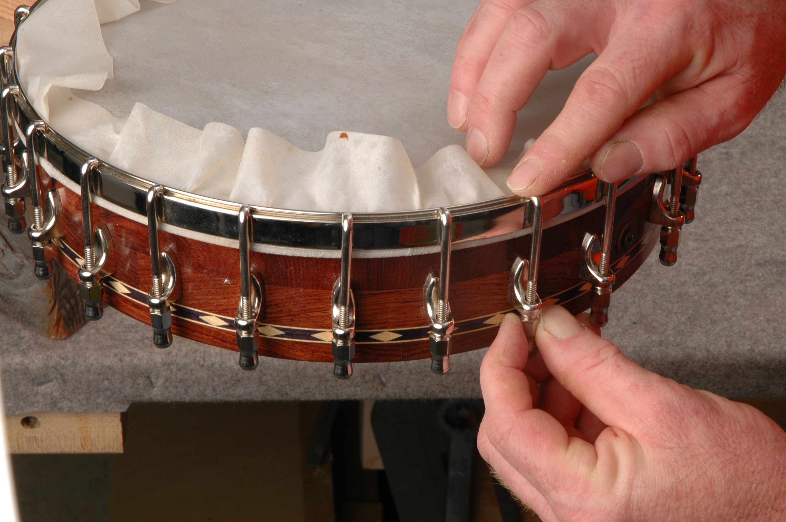 How to install a skin banjo head with Dan Levenson How to install a skin banjo head with Dan Levenson