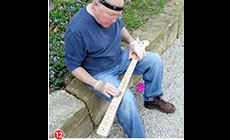 Dan sanding outdoors