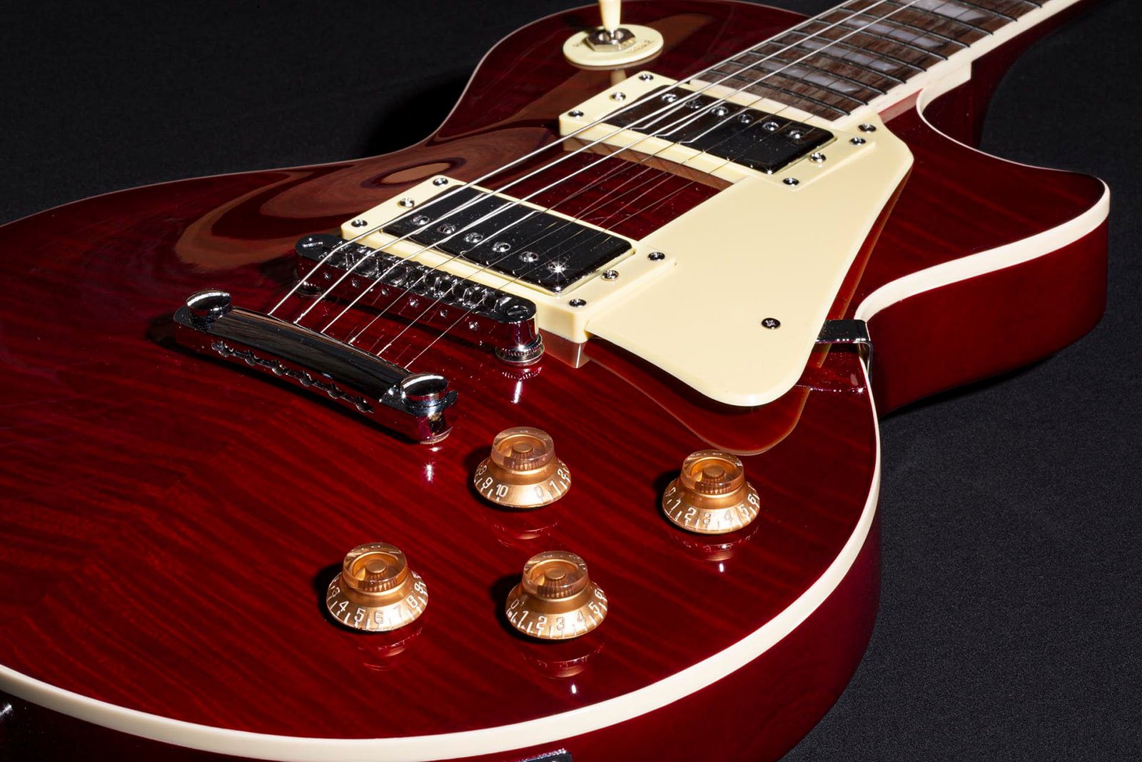 Red finished LP-Style Guitar Kit with flamed top