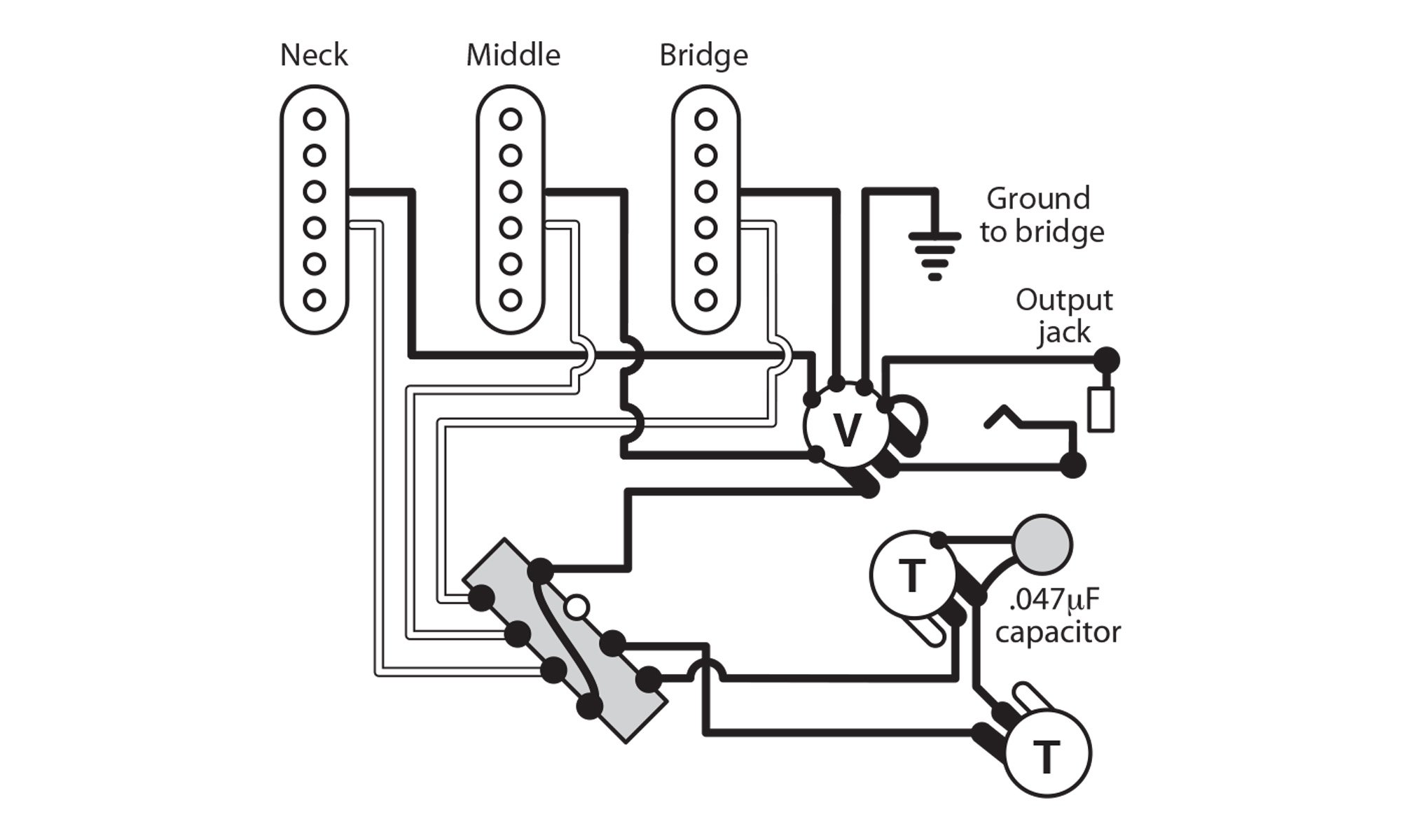 5-way CRL Lever Switch - StewMac  Wiring Diagram Strat 5 Way Switch    StewMac