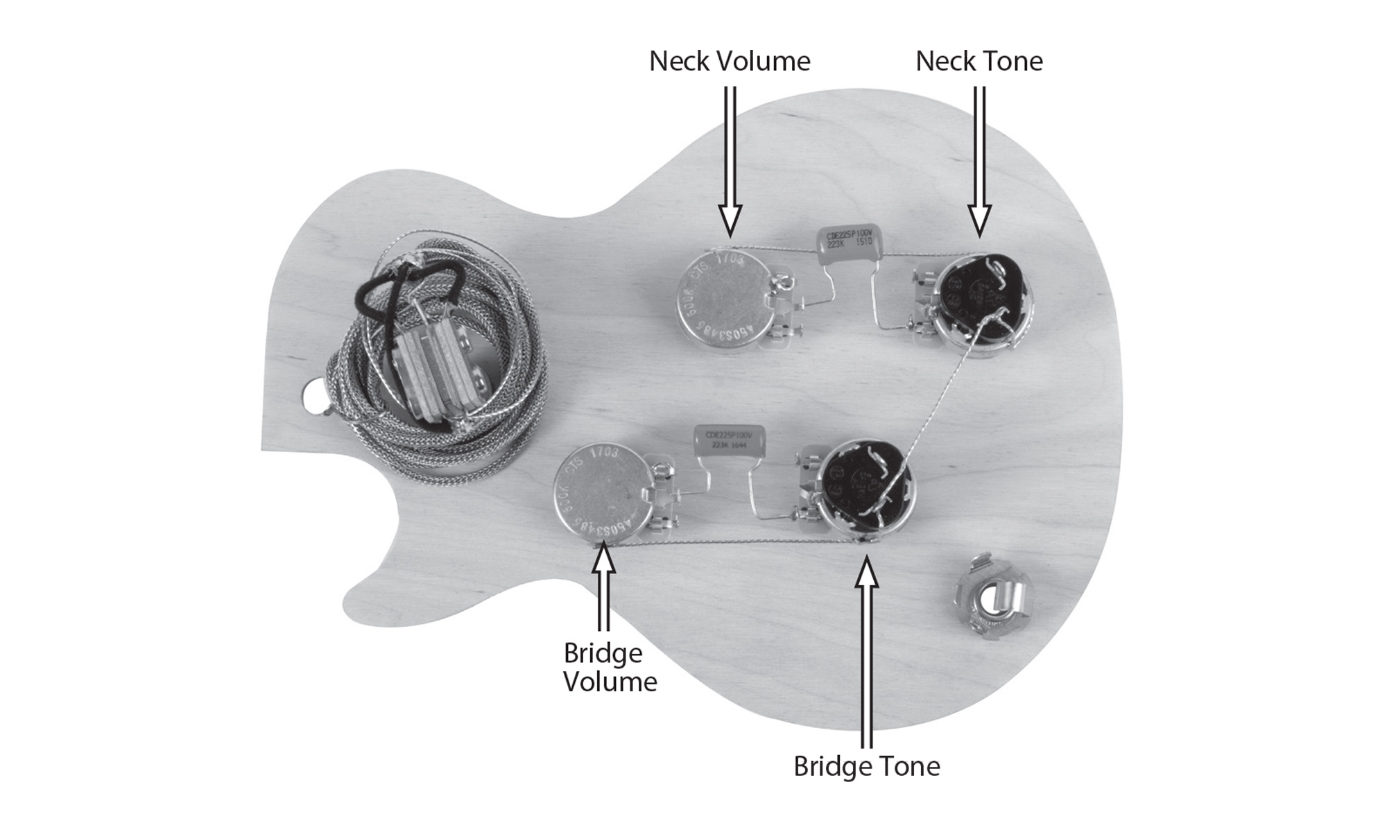 Golden Age Prewired Harness for Gibson® Les Paul® with Pushpull Pots