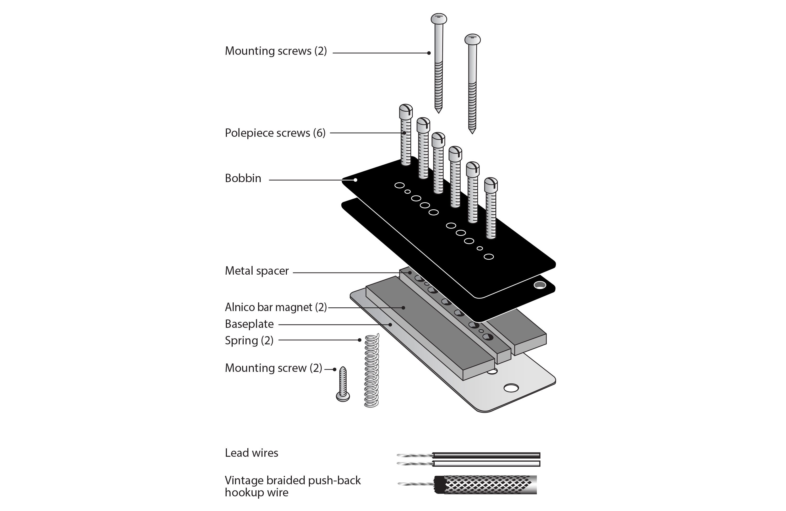 P-90 Pickup Kit with Vintage-style Bobbin P-90 Pickup Kit with Vintage-style Bobbin