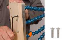 Attach the aluminum bar using two hex machine screws