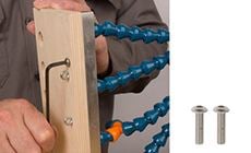 Attach the aluminum bar using two hex machine screws