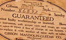 Old Gibson label