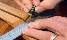 Score each line with a razor knife