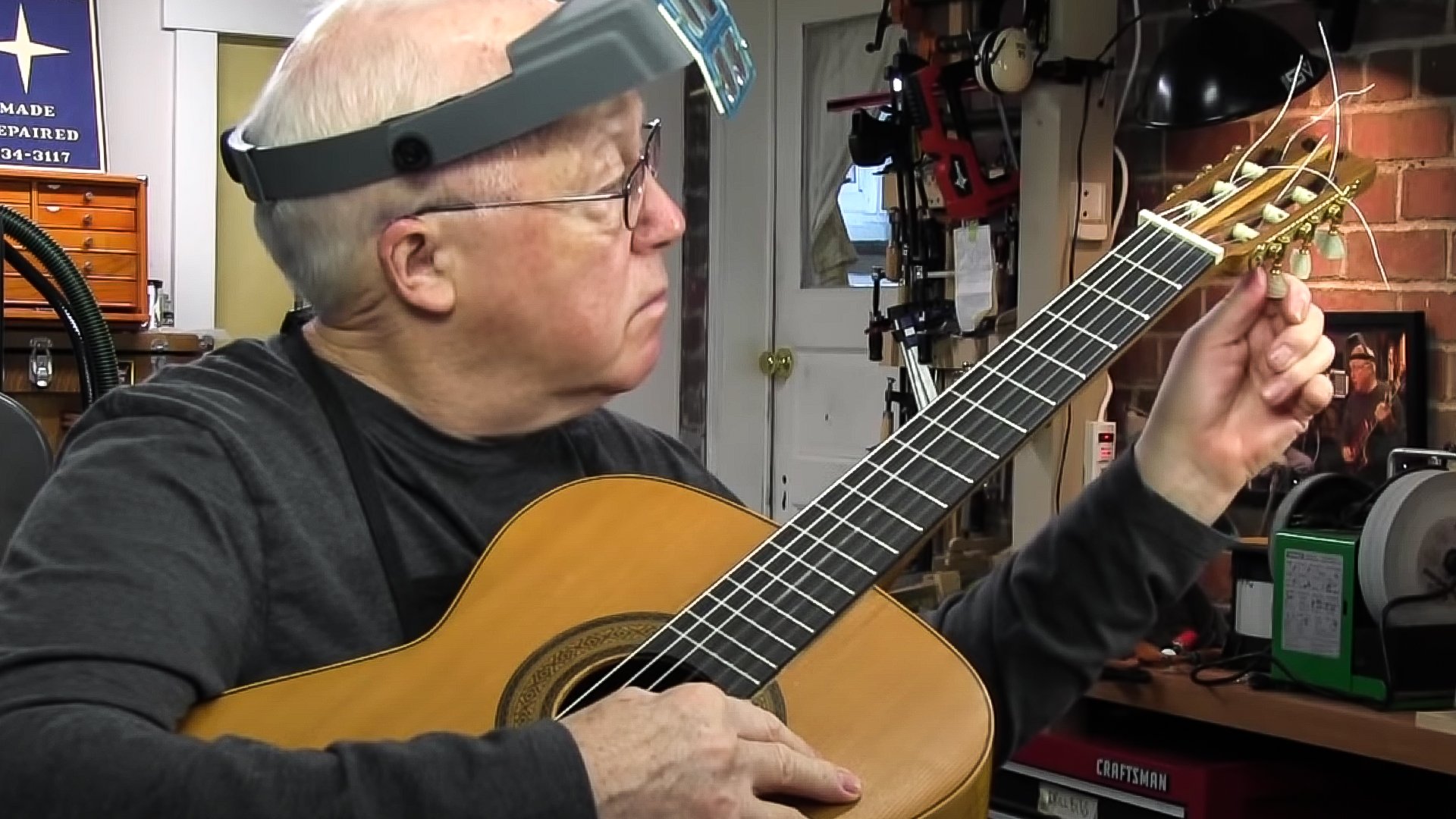 Sticky guitar tuners: redrilling the peg holes