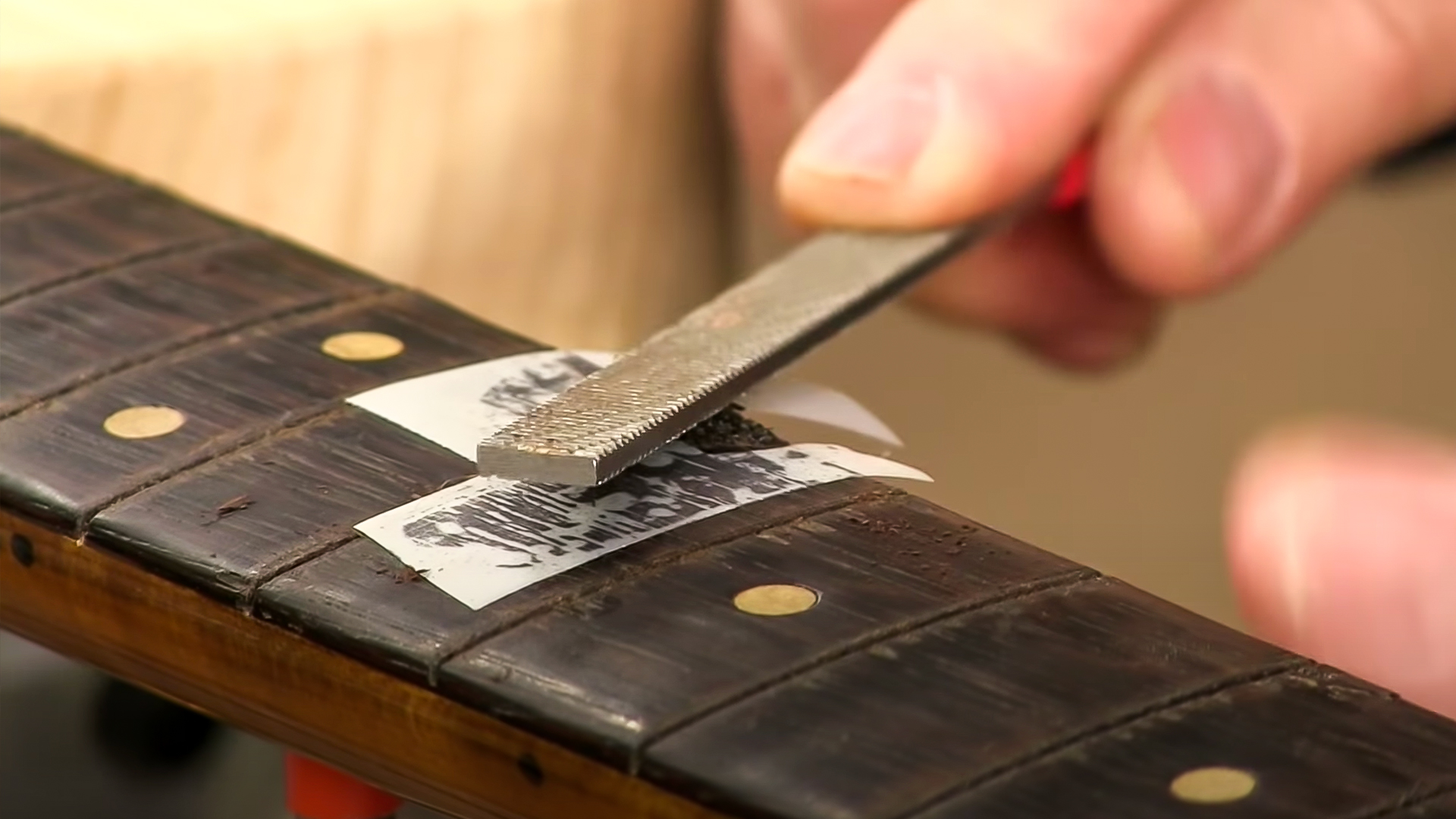 Fixing fretboard chips on the Mike Bloomfield Tele