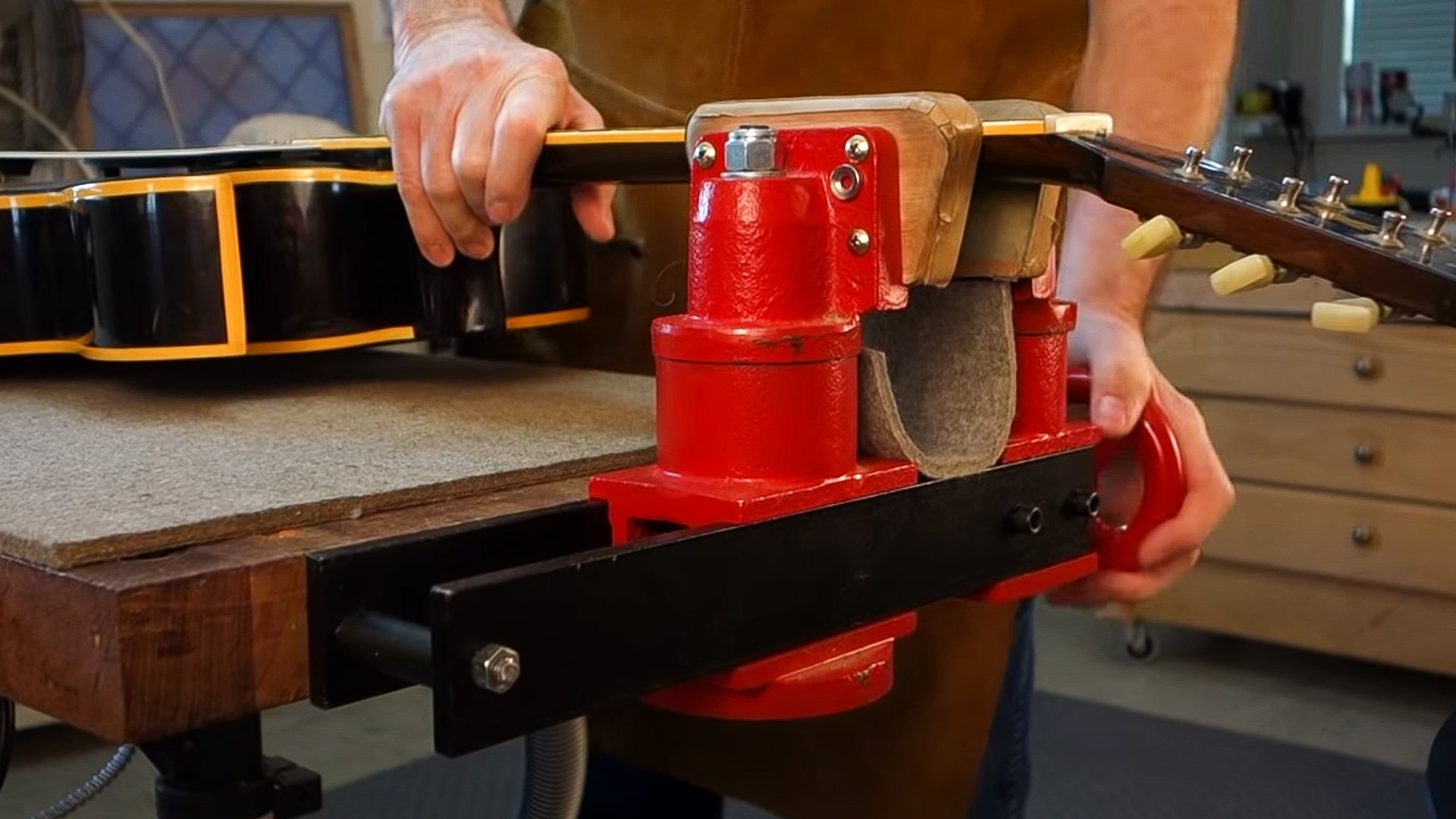 Hot tip: A new way to use your guitar repair vise Hot tip: A new way to use your guitar repair vise
