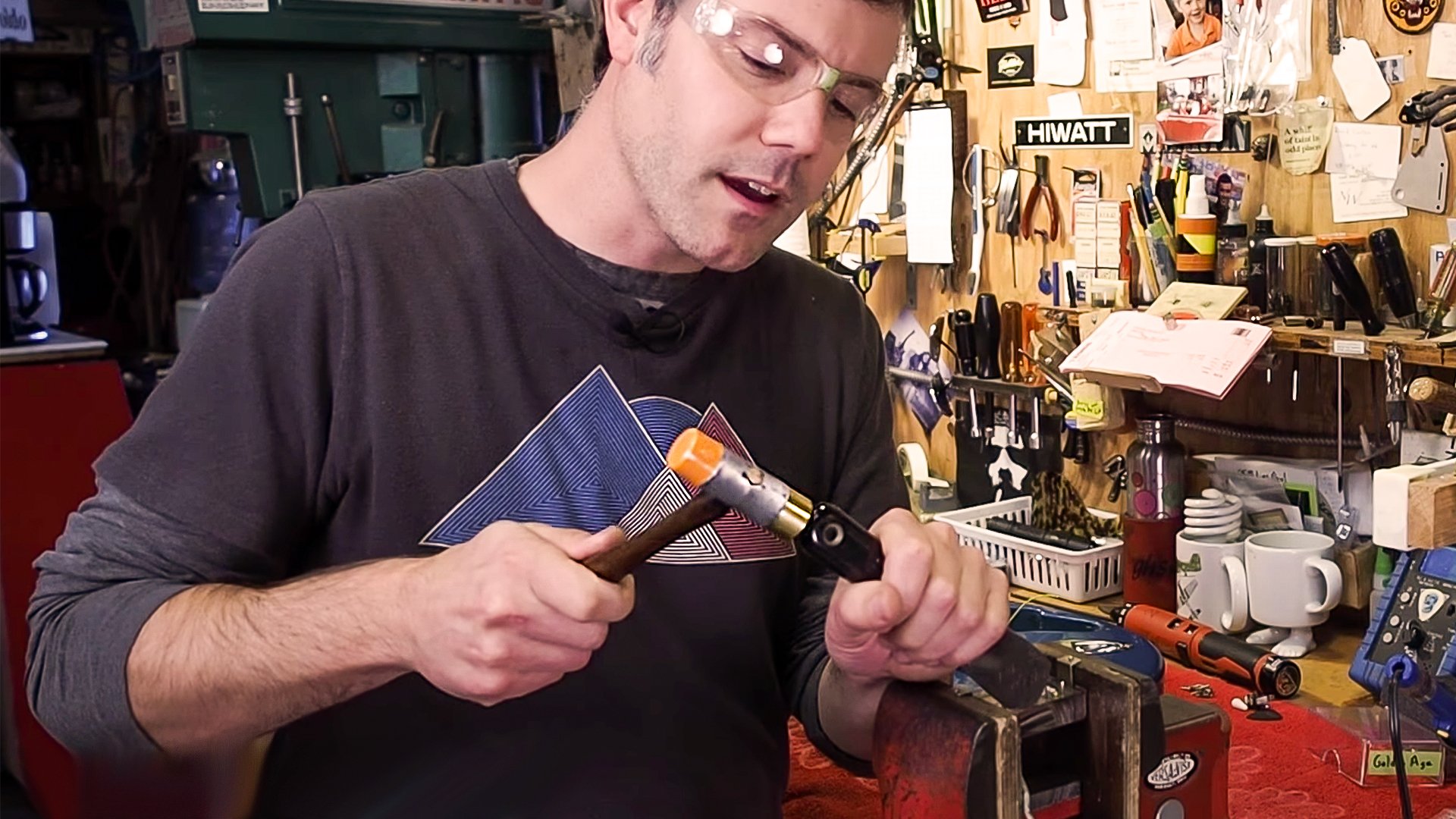 How to open a humbucker with a hammer