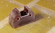 Sanding the celluloid piece